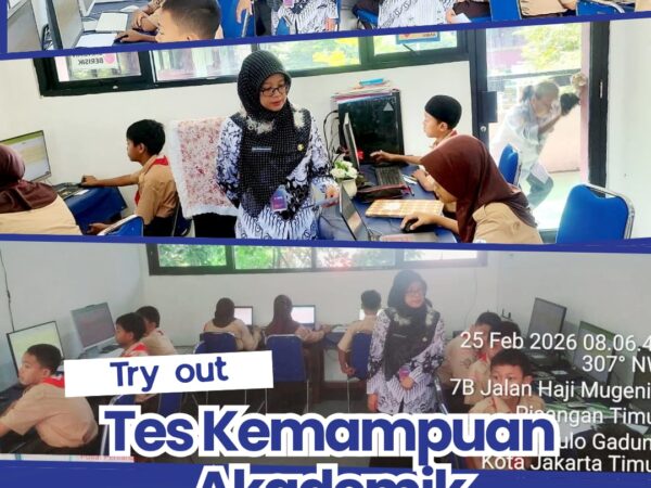 Murid Kelas 6 SDN Pisangan Timur 11 Mengikuti Try Out TKA